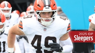 Carson Schwesinger leads the DraftSharks.com list of 2025 IDP sleepers for fantasy football drafts.