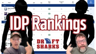 Matt Schauf and Shane Hallam of DraftSharks.com talk through the top names and sleepers in the 2025 IDP rankings.